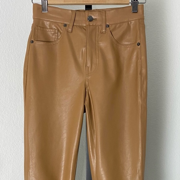 Veronica Beard Ryleigh Slim Straight Vegan Leather Pants Faux Leather Jeans - Picture 8 of 12